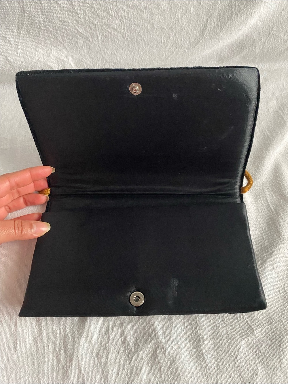 Embroidered Peacock Black Evening Clutch with Gold Accents Clutch Flawless Rare - Picture 8 of 15
